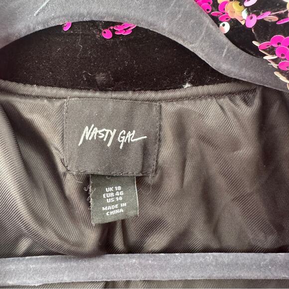 Nasty Gal Plus Size Fringe Sequin Fringe Blazer Jacket, Western Bling, size 14 - Picture 11 of 14